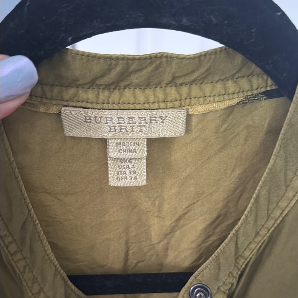 Burberry Green Polo Collar A-Line Mini Dress - Picture 11 of 11